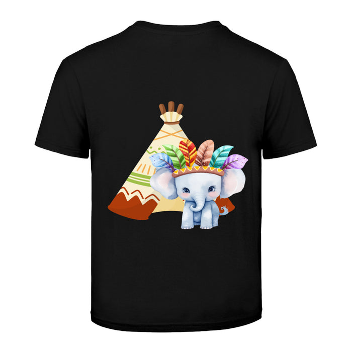 Kinder T-Shirt mit ein Indianer Elefant Motiv Design