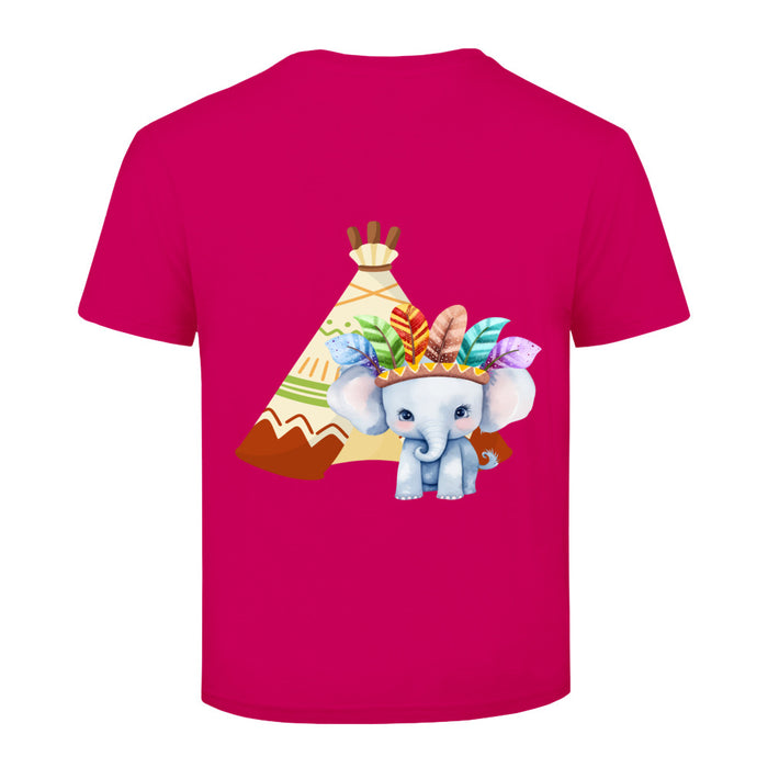 Kinder T-Shirt mit ein Indianer Elefant Motiv Design