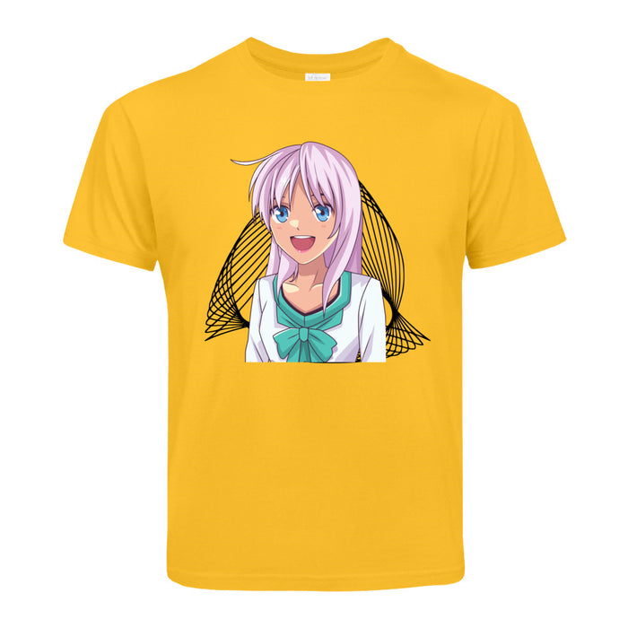 Manga  mit lila Haar  Kinder T-Shirt