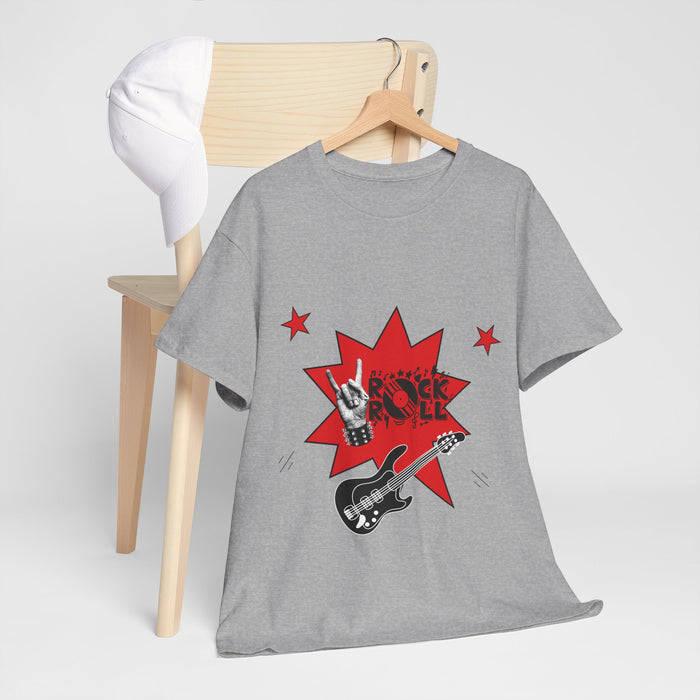 Unisex-T-Shirt aus schwerer Baumwolle mit ein Rock Motiv Design