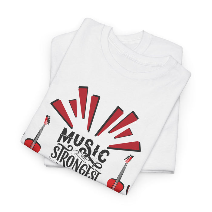 Unisex-T-Shirt aus schwerer Baumwolle mit ein Musik Motiv Design