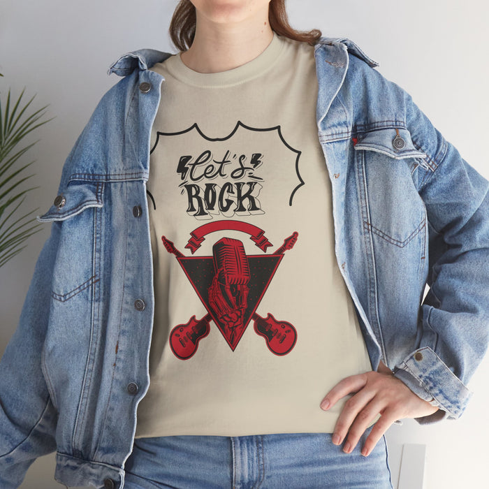 Unisex-T-Shirt aus schwerer Baumwolle mit ein Rock Motiv Design