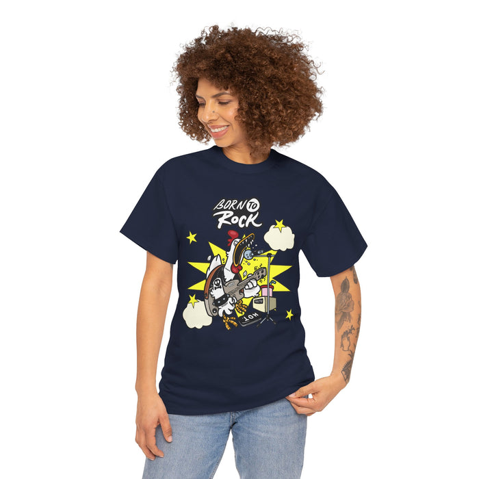 Unisex-T-Shirt aus schwerer Baumwolle mit ein cooles Rock Motiv Design