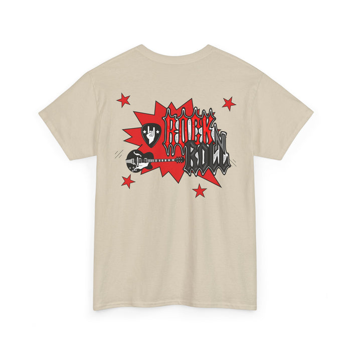 Unisex-T-Shirt aus schwerer Baumwolle mit ein Rock Motiv Design