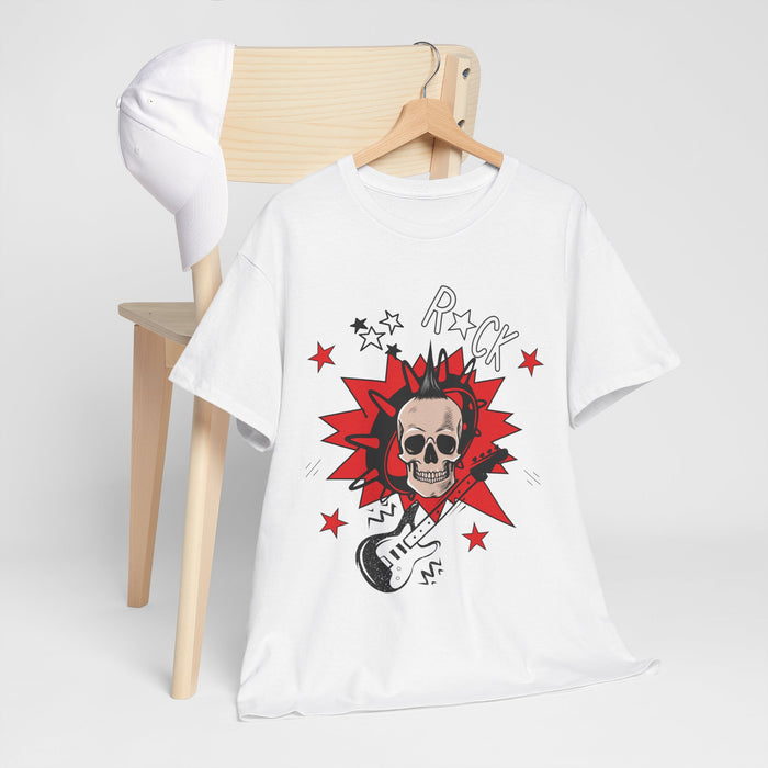 Unisex-T-Shirt aus schwerer Baumwolle mit ein Totenkopf Motiv Design