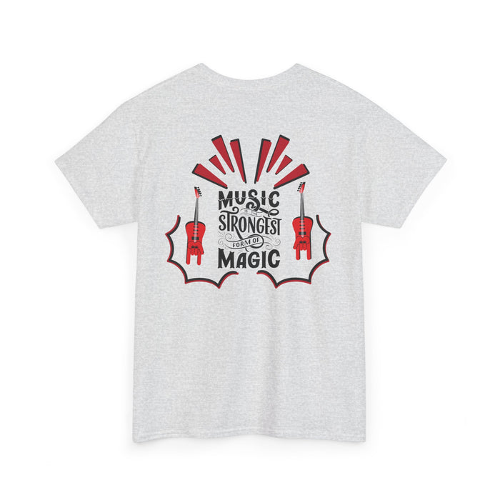 Unisex-T-Shirt aus schwerer Baumwolle mit ein Musik Motiv Design