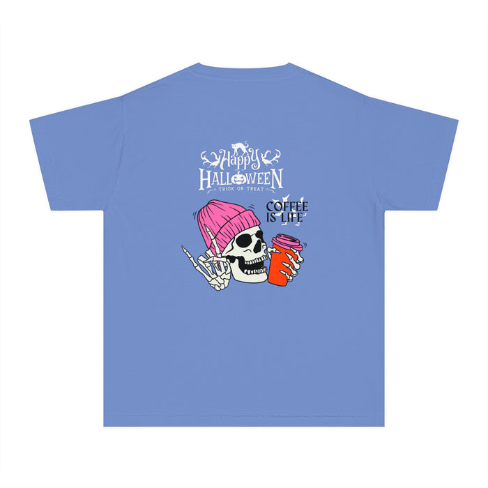 Mittelschweres T-Shirt für Jugendliche mit ein Totenkopf Motiv Design