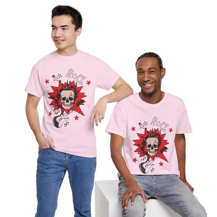 Unisex-T-Shirt aus schwerer Baumwolle mit ein Totenkopf Motiv Design