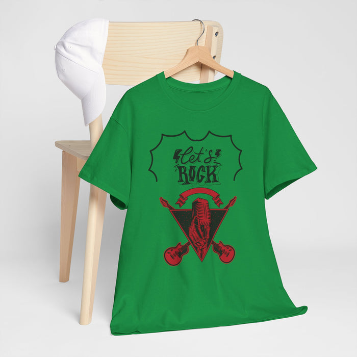 Unisex-T-Shirt aus schwerer Baumwolle mit ein Rock Motiv Design