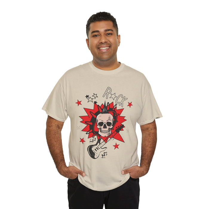 Unisex-T-Shirt aus schwerer Baumwolle mit ein Totenkopf Motiv Design