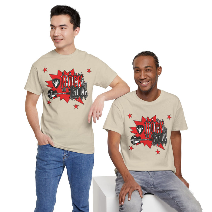 Unisex-T-Shirt aus schwerer Baumwolle mit ein Rock Motiv Design