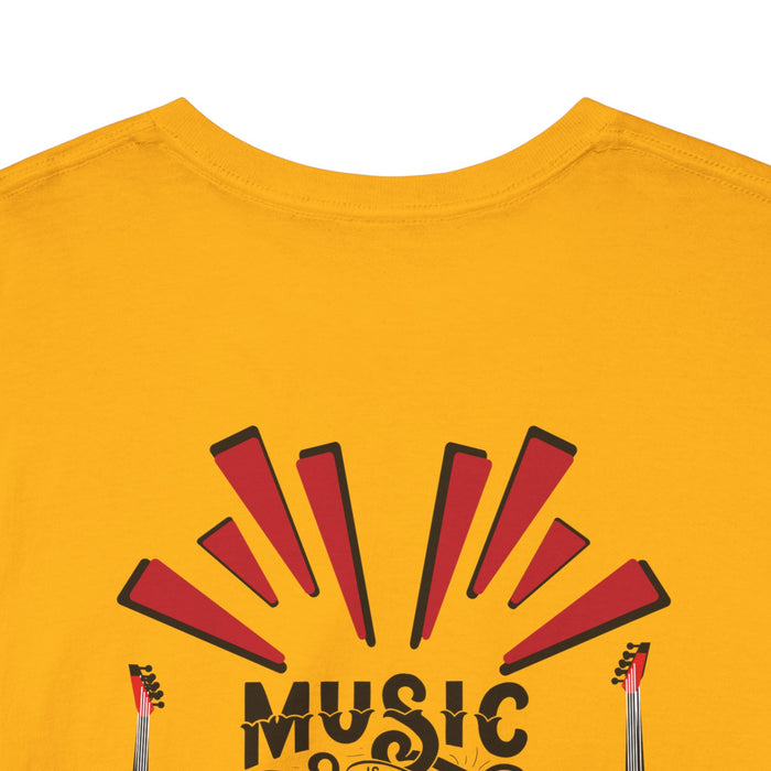 Unisex-T-Shirt aus schwerer Baumwolle mit ein Musik Motiv Design