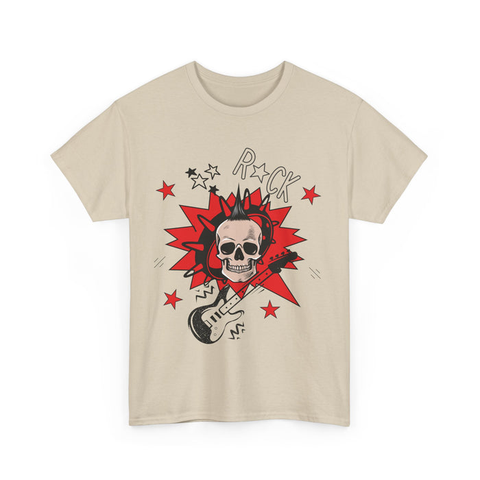 Unisex-T-Shirt aus schwerer Baumwolle mit ein Totenkopf Motiv Design