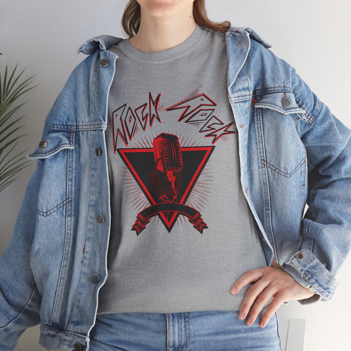 Unisex-T-Shirt aus schwerer Baumwolle mit ein Rock Motiv Design