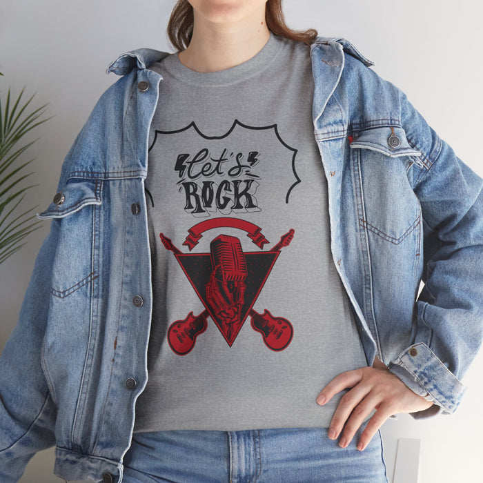 Unisex-T-Shirt aus schwerer Baumwolle mit ein Rock Motiv Design