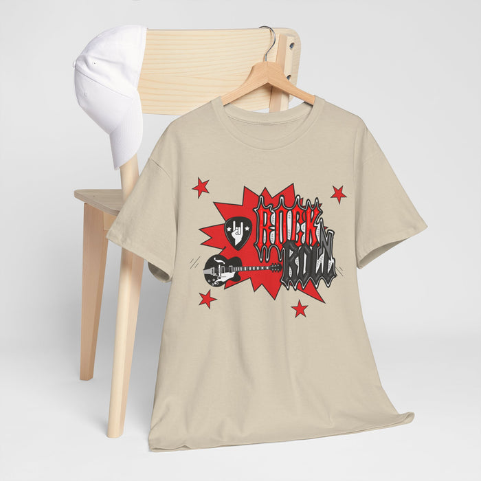 Unisex-T-Shirt aus schwerer Baumwolle mit ein Rock Motiv Design