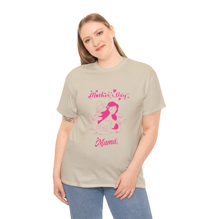 Unisex-T-Shirt aus schwerer Baumwolle mit ein Mama Motiv Design