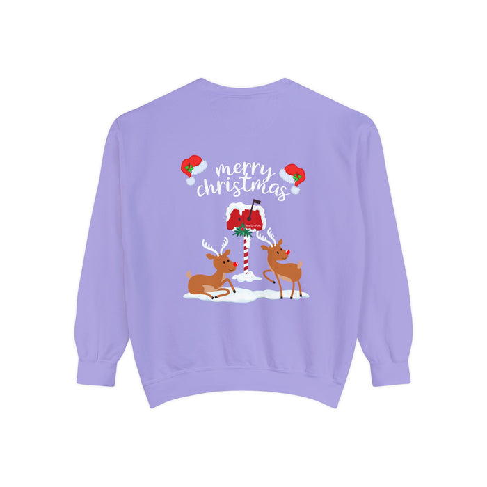 Kleidungsstückgefärbtes Unisex-Sweatshirt mit ein Weihnacht Motiv Design