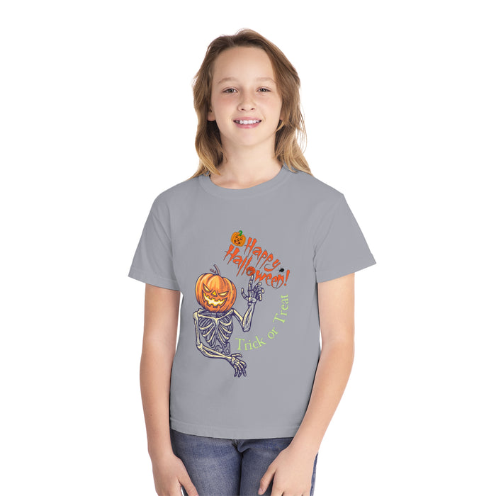 Mittelschweres T-Shirt für Jugendliche mit ein Halloween Motiv Design