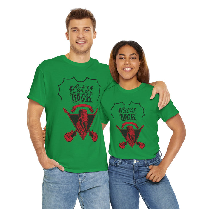 Unisex-T-Shirt aus schwerer Baumwolle mit ein Rock Motiv Design