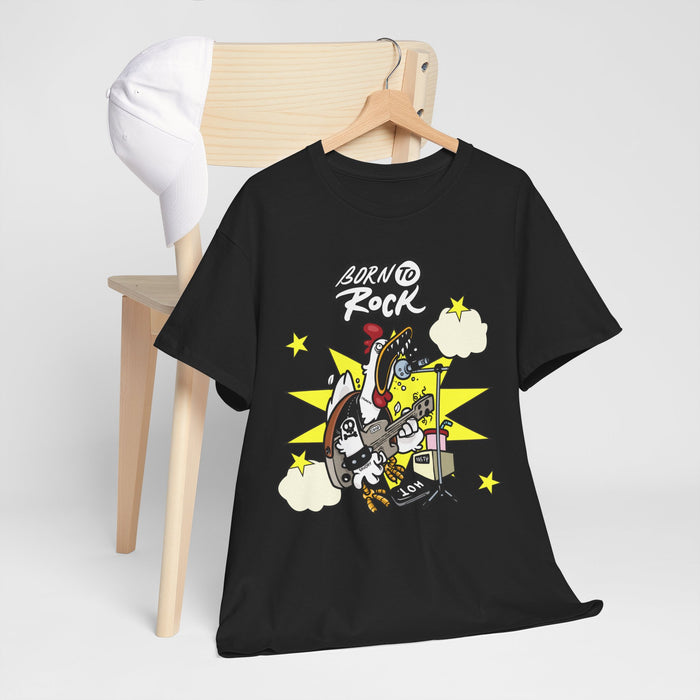 Unisex-T-Shirt aus schwerer Baumwolle mit ein cooles Rock Motiv Design