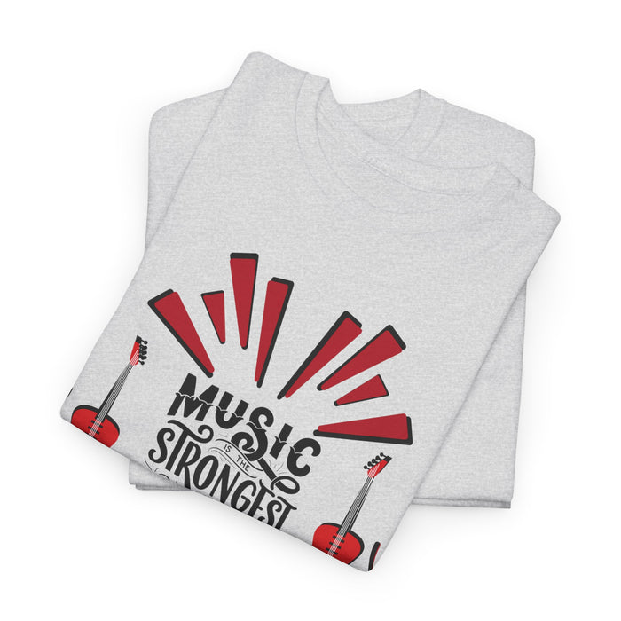 Unisex-T-Shirt aus schwerer Baumwolle mit ein Musik Motiv Design