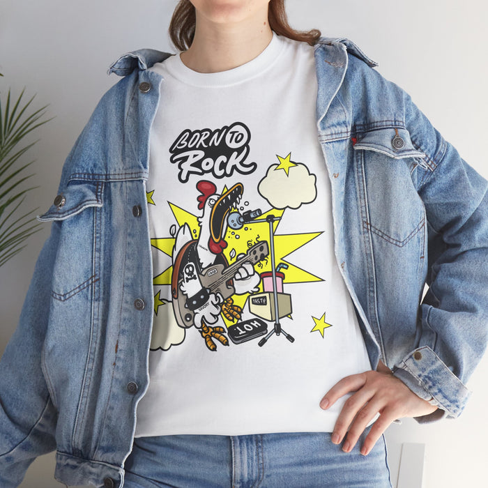 Unisex-T-Shirt aus schwerer Baumwolle mit ein cooles Rock Motiv Design