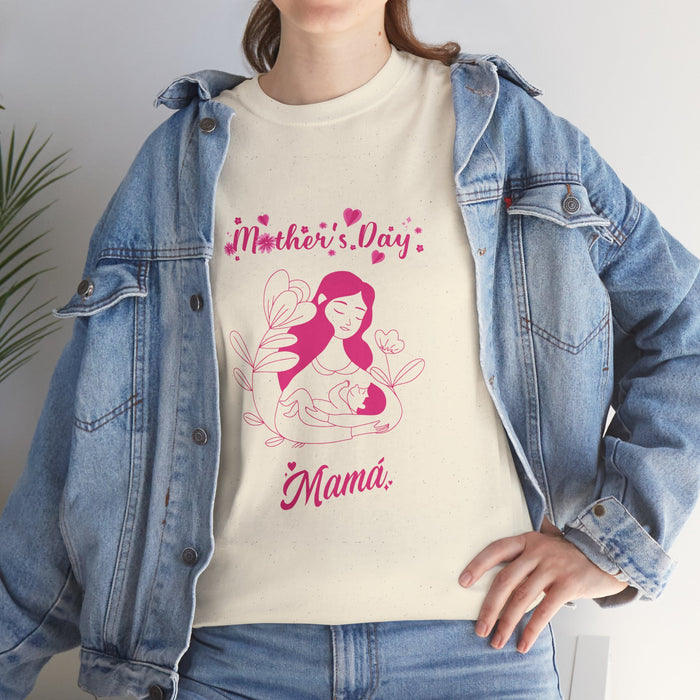 Unisex-T-Shirt aus schwerer Baumwolle mit ein Mama Motiv Design