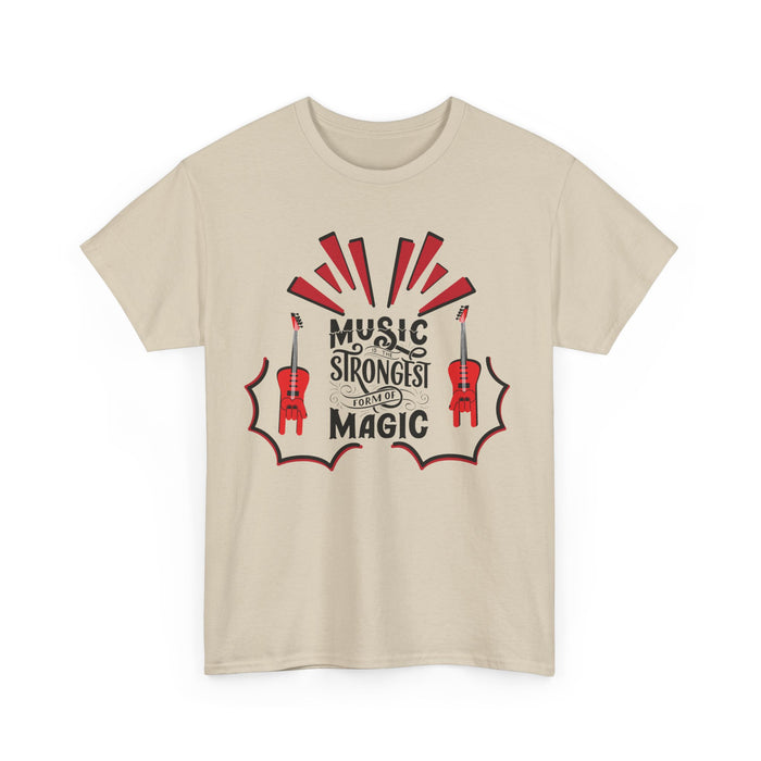 Unisex-T-Shirt aus schwerer Baumwolle mit ein Musik Motiv Design