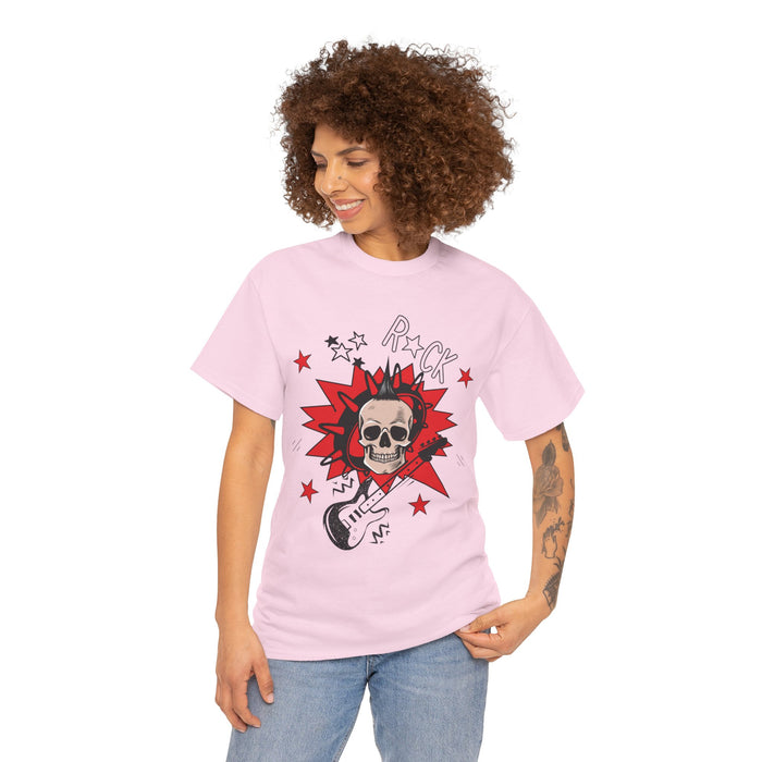 Unisex-T-Shirt aus schwerer Baumwolle mit ein Totenkopf Motiv Design