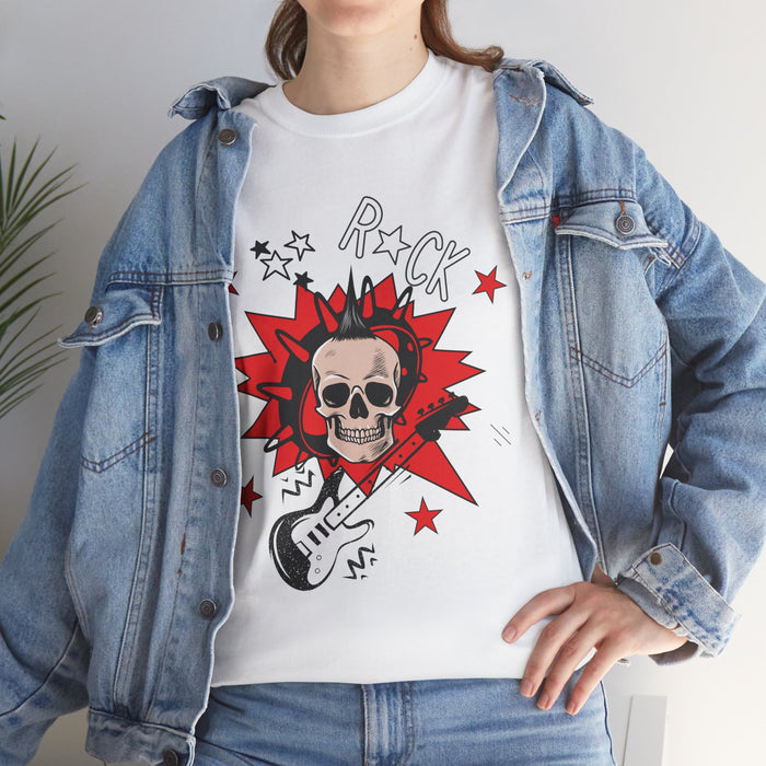 Unisex-T-Shirt aus schwerer Baumwolle mit ein Totenkopf Motiv Design