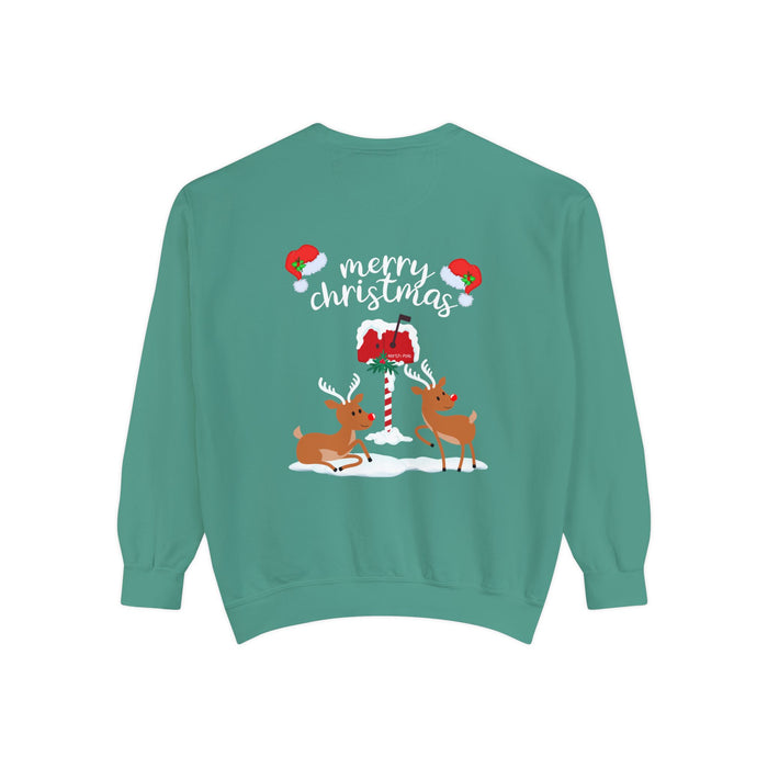 Kleidungsstückgefärbtes Unisex-Sweatshirt mit ein Weihnacht Motiv Design