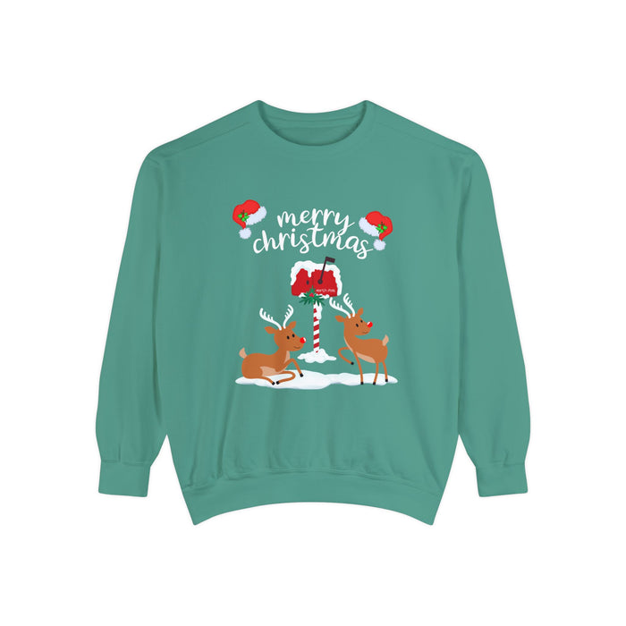 Kleidungsstückgefärbtes Unisex-Sweatshirt mit ein Weihnacht Motiv Design