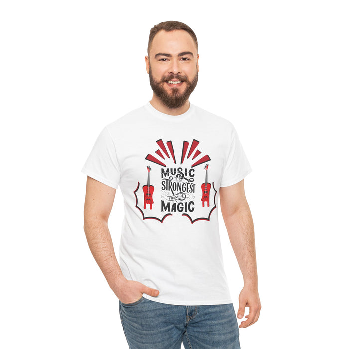 Unisex-T-Shirt aus schwerer Baumwolle mit ein Musik Motiv Design