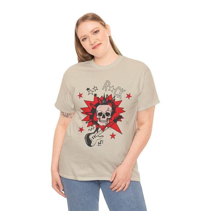 Unisex-T-Shirt aus schwerer Baumwolle mit ein Totenkopf Motiv Design