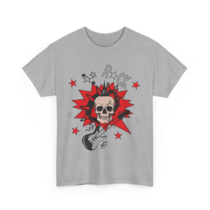 Unisex-T-Shirt aus schwerer Baumwolle mit ein Totenkopf Motiv Design