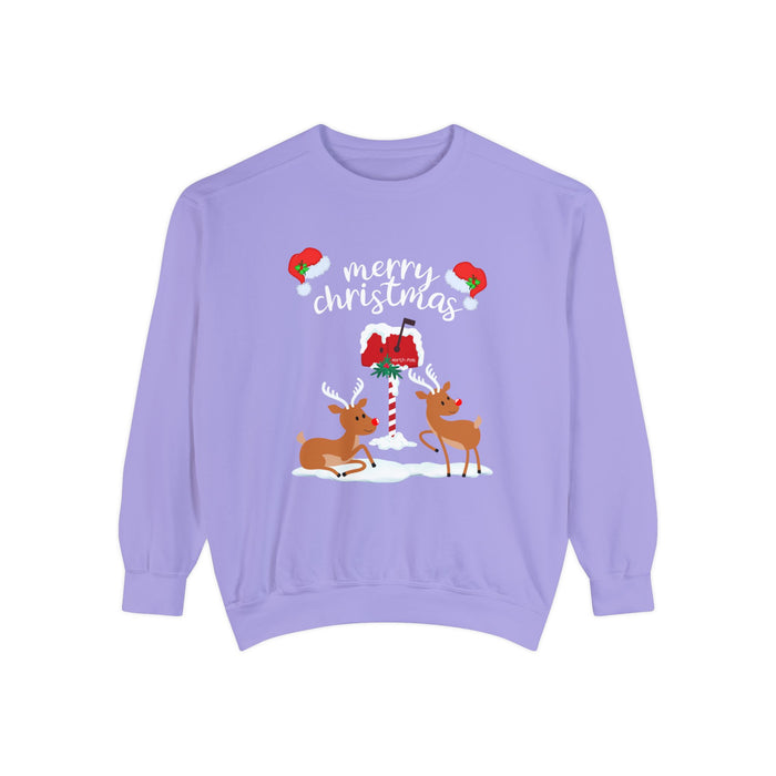 Kleidungsstückgefärbtes Unisex-Sweatshirt mit ein Weihnacht Motiv Design