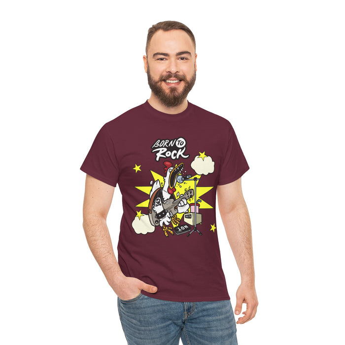 Unisex-T-Shirt aus schwerer Baumwolle mit ein cooles Rock Motiv Design