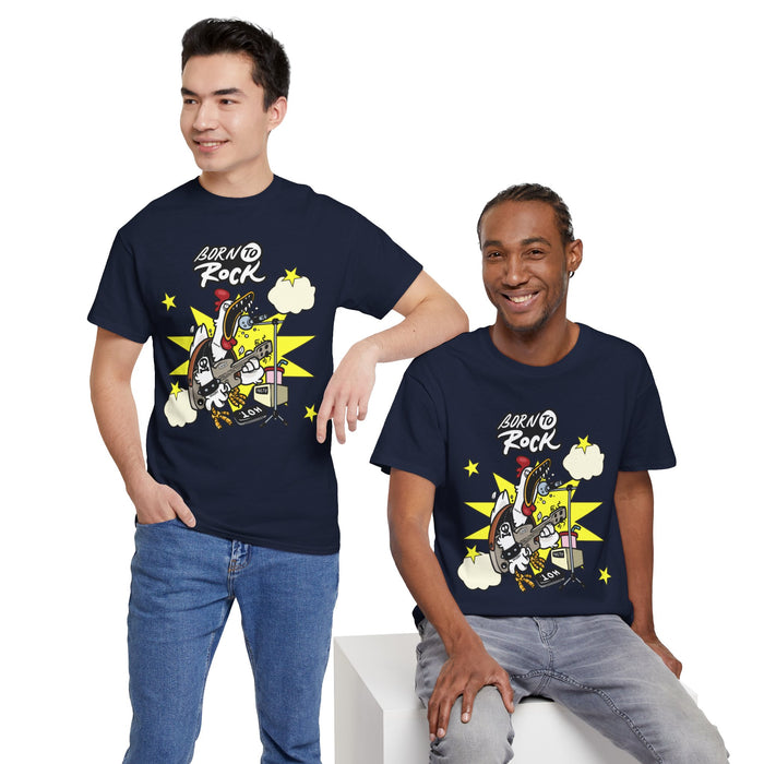 Unisex-T-Shirt aus schwerer Baumwolle mit ein cooles Rock Motiv Design