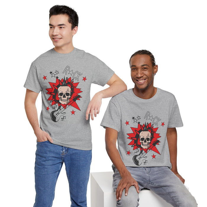 Unisex-T-Shirt aus schwerer Baumwolle mit ein Totenkopf Motiv Design