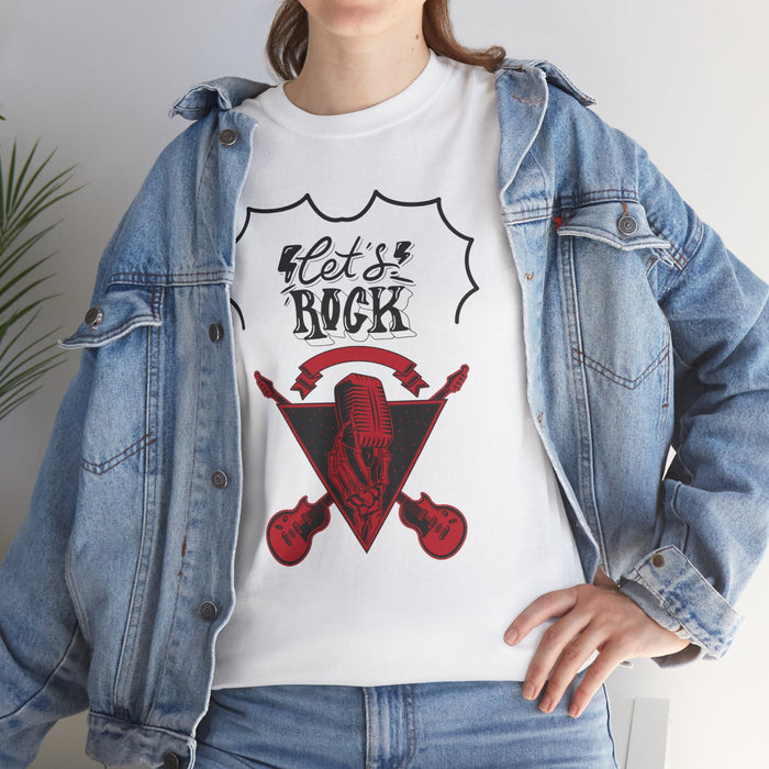 Unisex-T-Shirt aus schwerer Baumwolle mit ein Rock Motiv Design