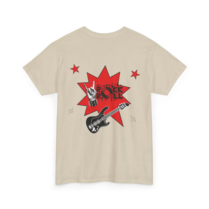 Unisex-T-Shirt aus schwerer Baumwolle mit ein Rock Motiv Design