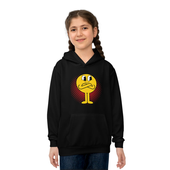 Kinder-Kapuzenpullover (AOP) mit ein Smiley Motiv