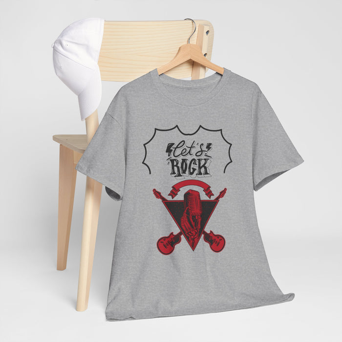 Unisex-T-Shirt aus schwerer Baumwolle mit ein Rock Motiv Design