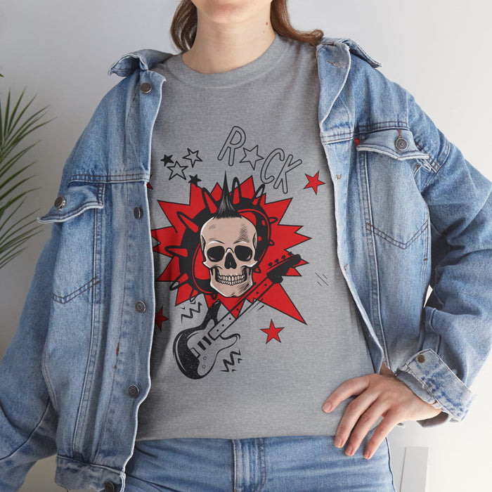 Unisex-T-Shirt aus schwerer Baumwolle mit ein Totenkopf Motiv Design