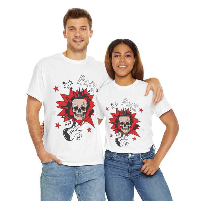 Unisex-T-Shirt aus schwerer Baumwolle mit ein Totenkopf Motiv Design