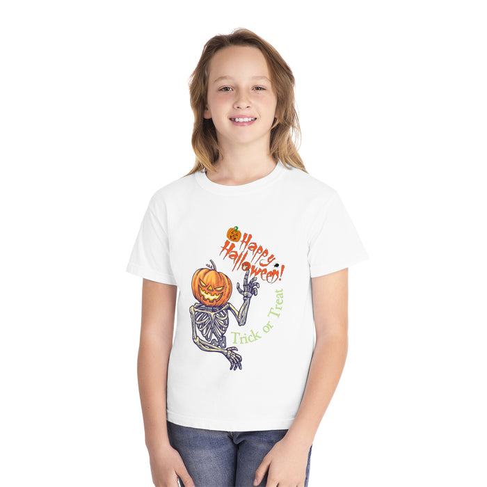 Mittelschweres T-Shirt für Jugendliche mit ein Halloween Motiv Design