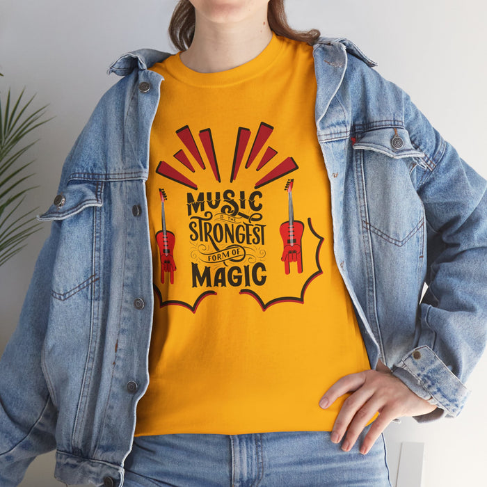 Unisex-T-Shirt aus schwerer Baumwolle mit ein Musik Motiv Design