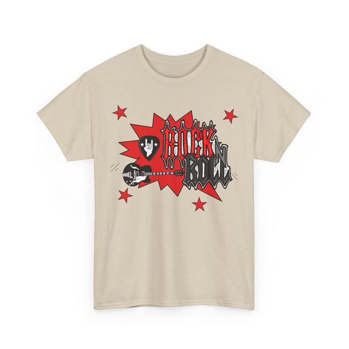 Unisex-T-Shirt aus schwerer Baumwolle mit ein Rock Motiv Design