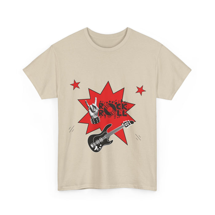 Unisex-T-Shirt aus schwerer Baumwolle mit ein Rock Motiv Design